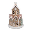 Clayre & Eef Maison en pain d'épices avec LED Ø 21x33 cm Marron Plastique