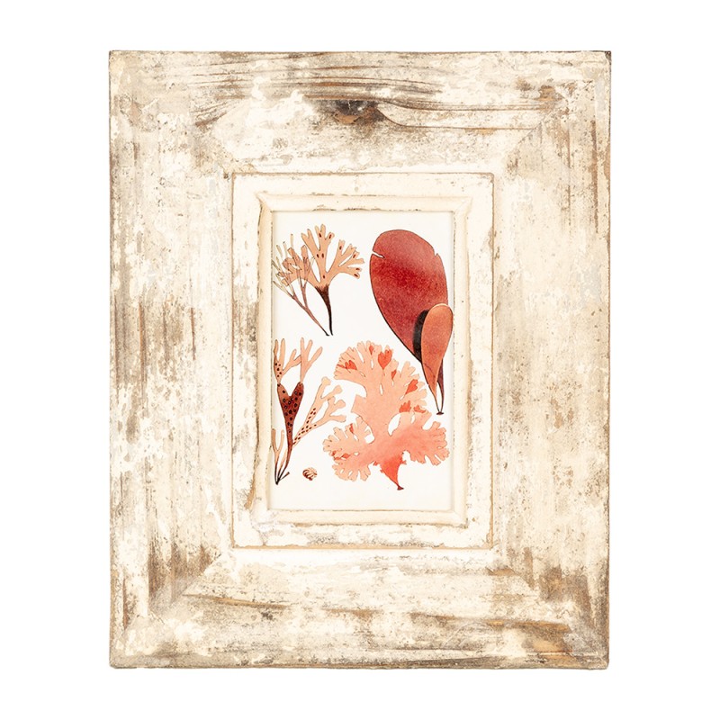 Clayre & Eef Photo Frame 10x15 cm Beige Wood Glass Rectangle
