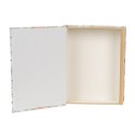 Clayre & Eef Opbergdoos Set van 3 Boeken 29x24x7/25x20x6/22x16x5 cm Wit Groen Karton Rechthoek Bloemen