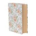 Clayre & Eef Opbergdoos Set van 3 Boeken 29x24x7/25x20x6/22x16x5 cm Wit Groen Karton Rechthoek Bloemen