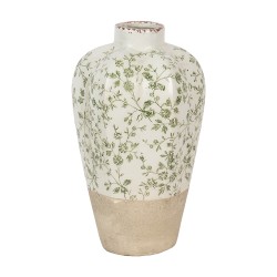 Clayre & Eef Vase Ø 21x34 cm Beige Green Ceramic