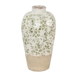 Clayre & Eef Vase Ø 21x34 cm Beige Green Ceramic