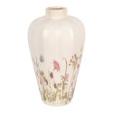Clayre & Eef Vase Ø 24x40 cm Beige Rosa Keramik Blumen