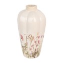 Clayre & Eef Vase Ø 21x34 cm Beige Pink Ceramic Flowers