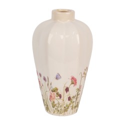 Clayre & Eef Vase Ø 17x30 cm Beige Rose Céramique