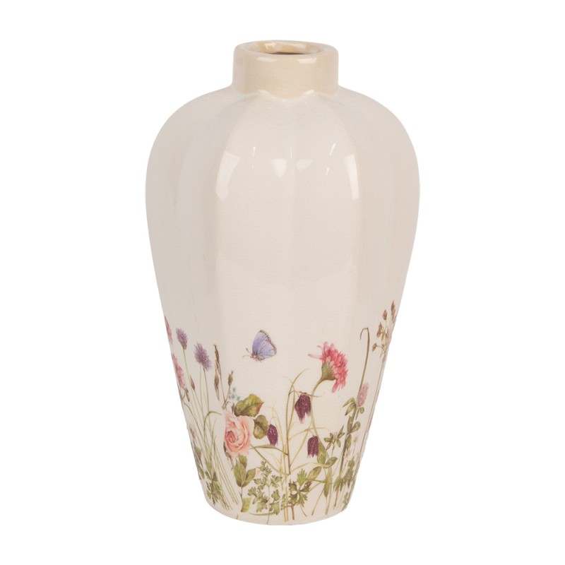 Clayre & Eef Vase Ø 17x30 cm Beige Rose Céramique