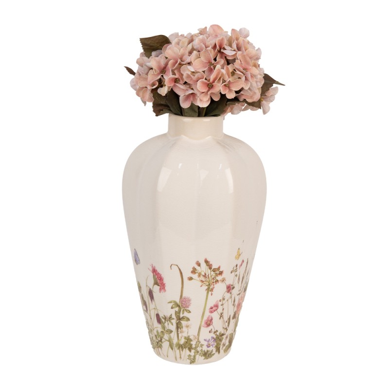 Clayre & Eef Vase Ø 17x30 cm Beige Rose Céramique