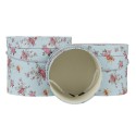 Clayre & Eef Scatola del cappello set di 3 Ø 23x19 cm Blu Rosa  Cartone Fiori