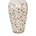 Clayre & Eef Vase Ø 24x40 cm Beige Red Ceramic Strawberries