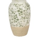 Clayre & Eef Vase Ø 16x27 cm Beige Vert Céramique Fleurs