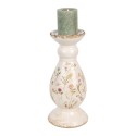 Clayre & Eef Candelabro Ø 14x32 cm Beige Rosa Ceramica Fiori