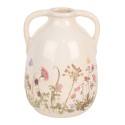 Clayre & Eef Vase Ø 16x22 cm Beige Rose Céramique Fleurs