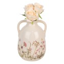 Clayre & Eef Vase Ø 16x22 cm Beige Rose Céramique Fleurs