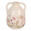 Clayre & Eef Vase Ø 14x18 cm Beige Pink Ceramic Flowers