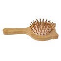 Clayre & Eef Haarbürste 16x8x3 cm Braun Beige Holz Glas Katze