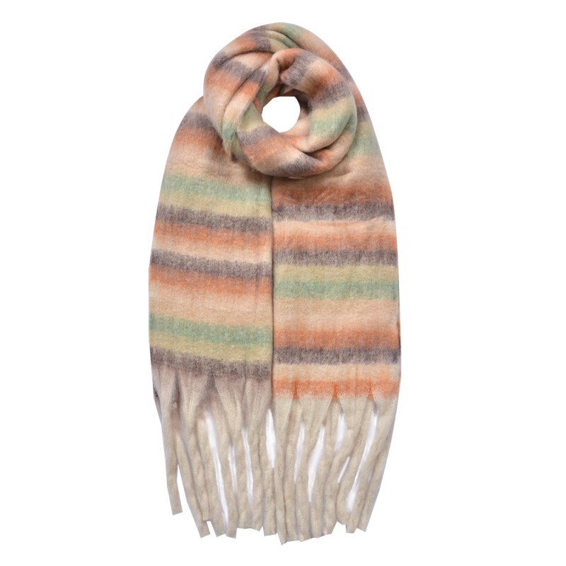 Clayre & Eef Winter Scarf Women 39x200 cm Beige Synthetic Rectangle