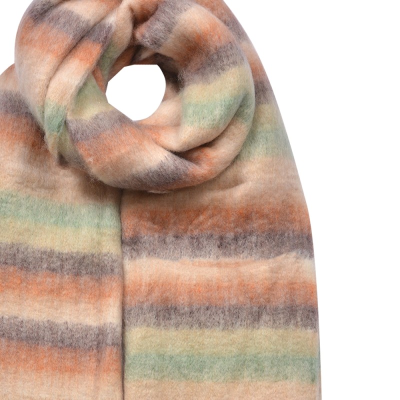 Clayre & Eef Winter Scarf Women 39x200 cm Beige Synthetic Rectangle