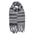 Clayre & Eef Sciarpa invernale da donna 39x200 cm Grigio Sintetico Rettangolo