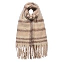 Clayre & Eef Wintersjaal Dames 39x200 cm Beige Bruin Synthetisch Rechthoek