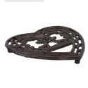 Clayre & Eef Pot Coasters 20x24x2 cm Brown Metal Heart-Shaped Deer