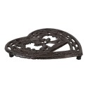 Clayre & Eef Pot Coasters 20x24x2 cm Brown Metal Heart-Shaped Deer