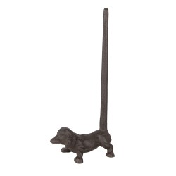 Clayre & Eef Kitchen Roll Holder Dog 14x8x30 cm Brown Metal