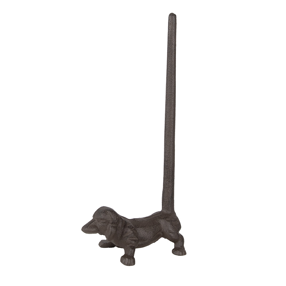 Clayre&Eef Keukenrolhouder Hond 14x8x30 cm Bruin Metaal afbeelding