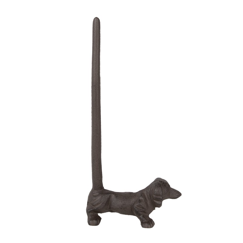 Clayre & Eef Kitchen Roll Holder Dog 14x8x30 cm Brown Metal
