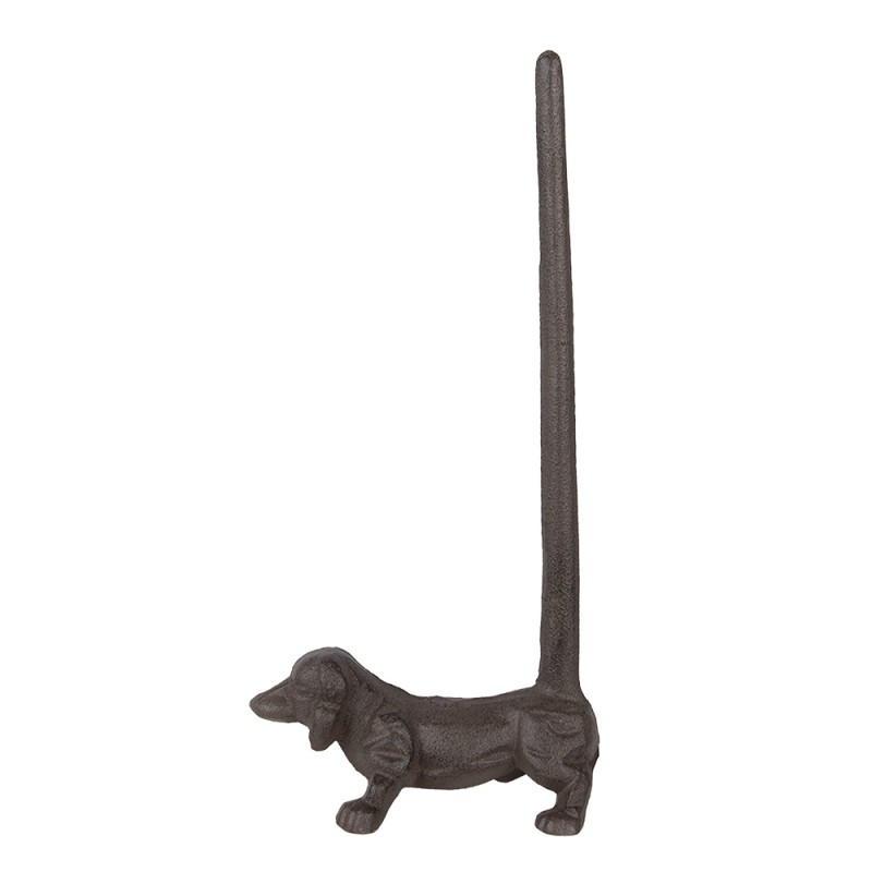 Clayre & Eef Kitchen Roll Holder Dog 14x8x30 cm Brown Metal