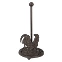 Clayre & Eef Portarotolo per la cucina Ø 17x33 cm Marrone Metallo Gallo