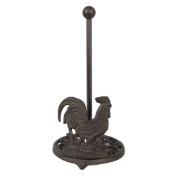 Clayre & Eef Portarotolo per la cucina Ø 17x33 cm Marrone Metallo Gallo