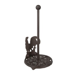 Clayre & Eef Portarotolo per la cucina Ø 17x33 cm Marrone Metallo Gallo