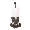 Clayre & Eef Portarotolo per la cucina Ø 17x33 cm Marrone Metallo Gallo