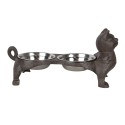Clayre & Eef Cat Bowl 2x225 ml Brown Metal