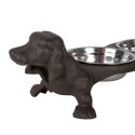 Clayre & Eef Voerbak Hond 2x225 ml Bruin Metaal
