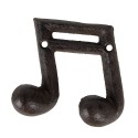 Clayre & Eef Wandkapstok Muzieknoot 10x3x9 cm Bruin Metaal