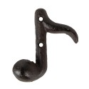 Clayre & Eef Attaccapanni da parete Nota musicale 8x3x9 cm Marrone Metallo