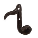 Clayre & Eef Attaccapanni da parete Nota musicale 8x3x9 cm Marrone Metallo