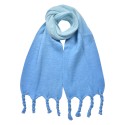 Clayre & Eef Écharpe d'hiver femmes 32x220 cm Bleu Synthétique Rectangle