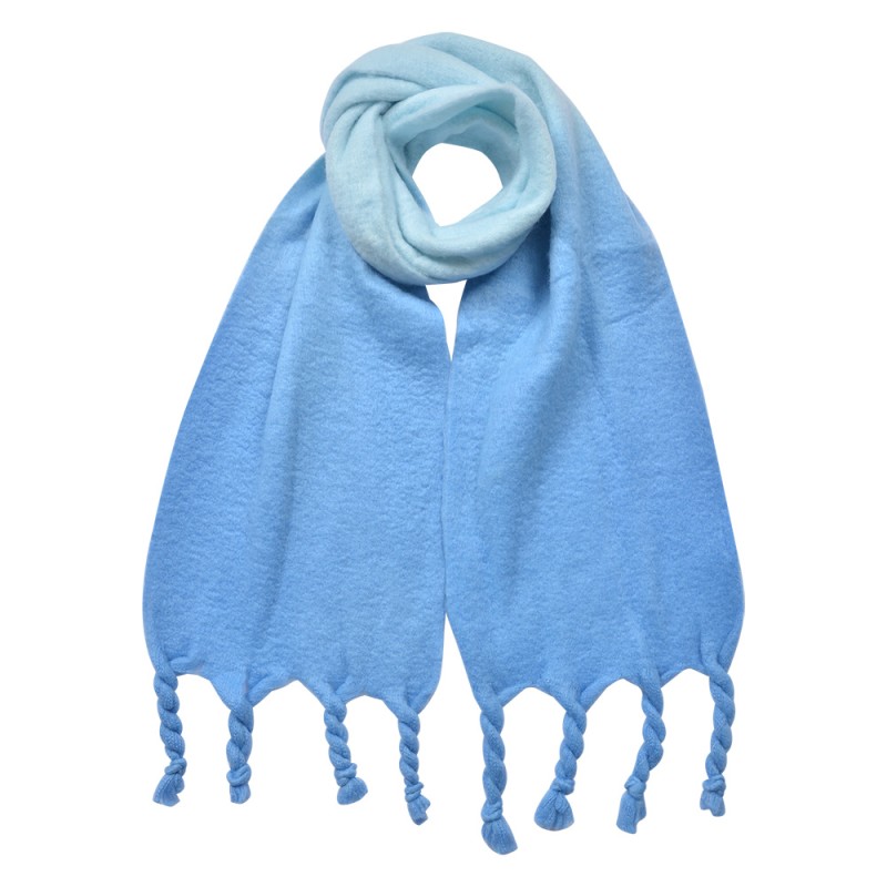 Clayre & Eef Écharpe d'hiver femmes 32x220 cm Bleu Synthétique Rectangle