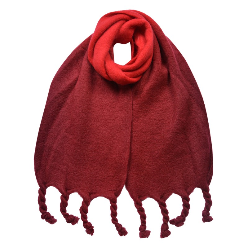 Clayre & Eef Sciarpa invernale da donna 32x220 cm Rosso Sintetico Rettangolo