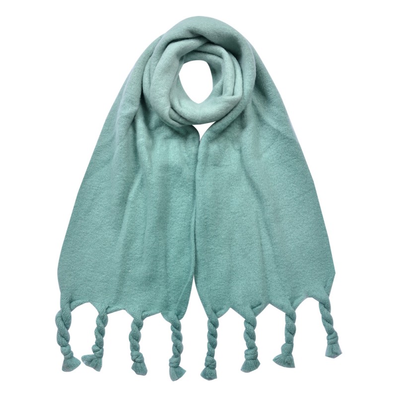 Clayre & Eef Écharpe d'hiver femmes 32x220 cm Vert Synthétique Rectangle