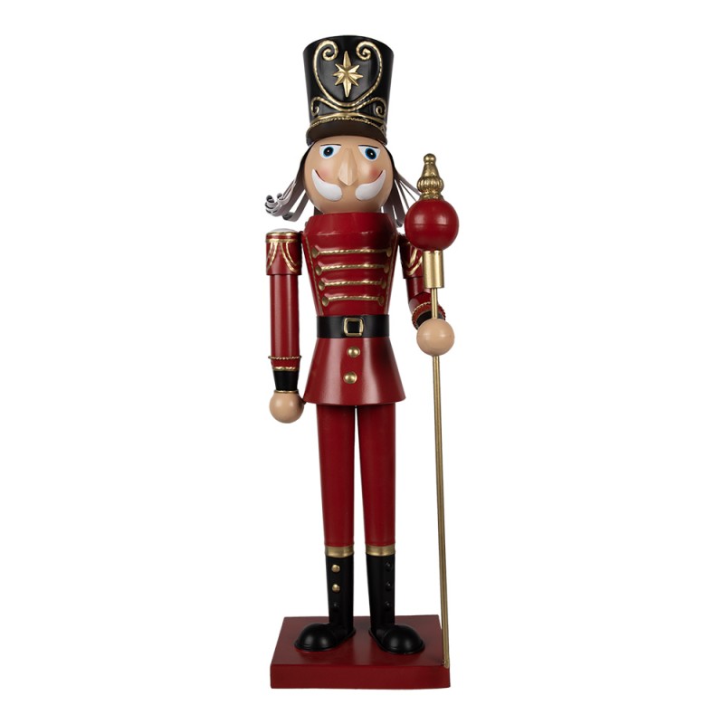 Clayre & Eef Décoration de Noël Casse-noisette 60 cm Rouge Métal
