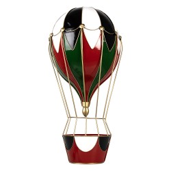 Clayre & Eef Decorazione di Natalizie Mongolfiera 31x16x63 Rosso Metallo