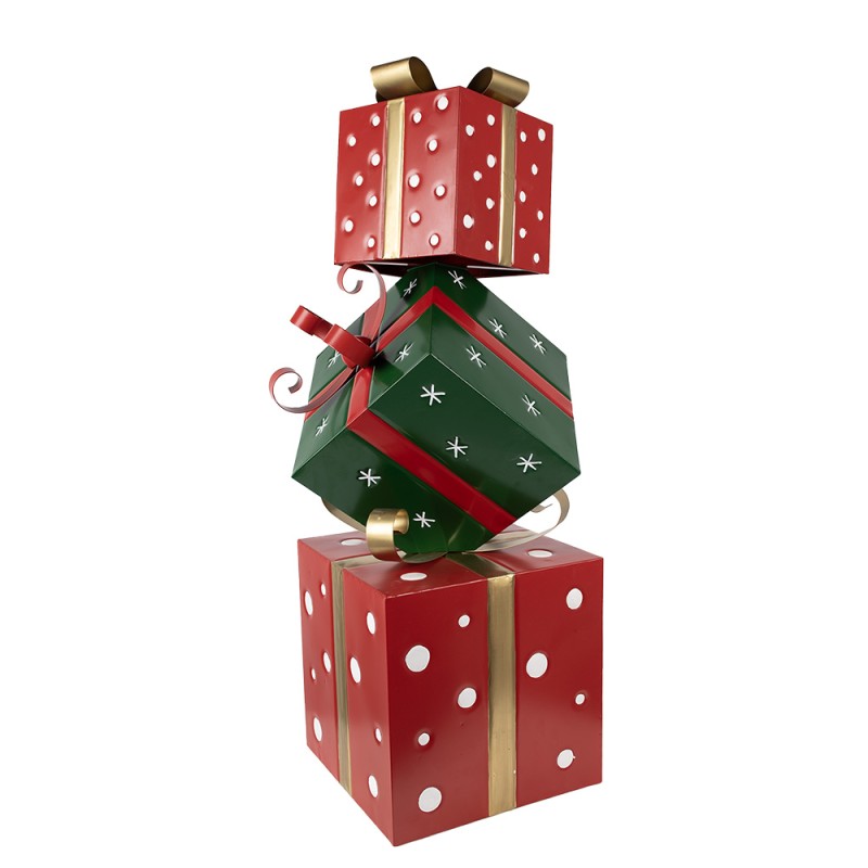 Clayre & Eef Weihnachtsdekoration Geschenk  42x36x92 cm Rot Grün Metall
