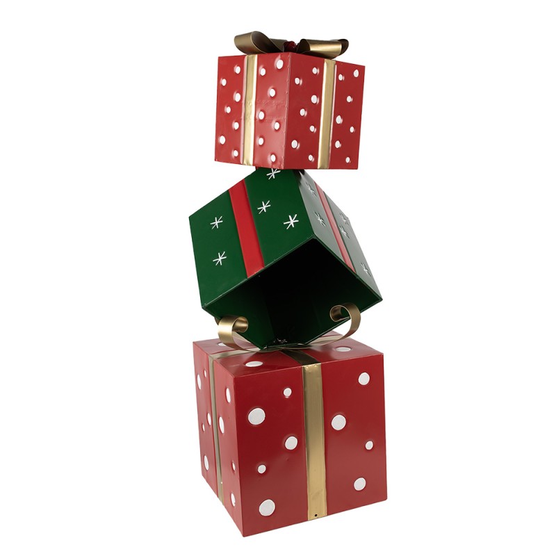 Clayre & Eef Weihnachtsdekoration Geschenk  42x36x92 cm Rot Grün Metall