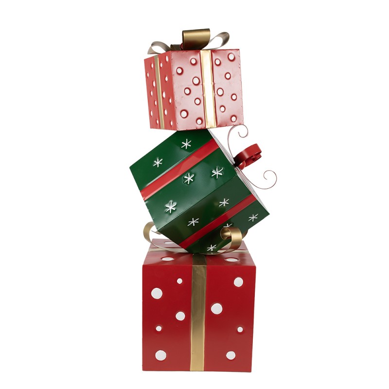 Clayre & Eef Weihnachtsdekoration Geschenk  42x36x92 cm Rot Grün Metall
