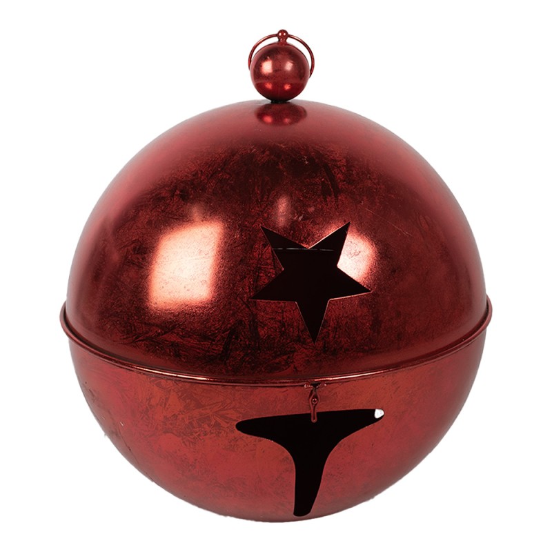 Clayre & Eef Decorazione di Natalizie Campanelli Ø 62 / Ø 52 / Ø 42 cm Rosso Metallo