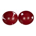 Clayre & Eef Decorazione di Natalizie Campanelli Ø 62 / Ø 52 / Ø 42 cm Rosso Metallo