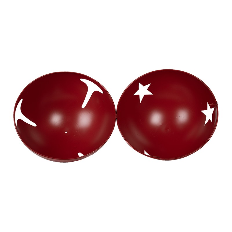 Clayre & Eef Decorazione di Natalizie Campanelli Ø 62 / Ø 52 / Ø 42 cm Rosso Metallo